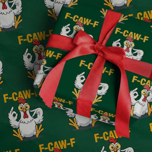 Funny F Caw F 67 Meme Wrapping Paper Roll Cartoon Chicken Poultry Humor TS11 Green Print Your Wear