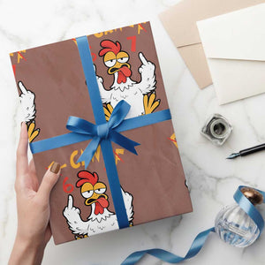 Funny F Caw F 67 Meme Wrapping Paper Roll Cartoon Chicken Six Seven Poultry Humor TS11 Mocha Print Your Wear