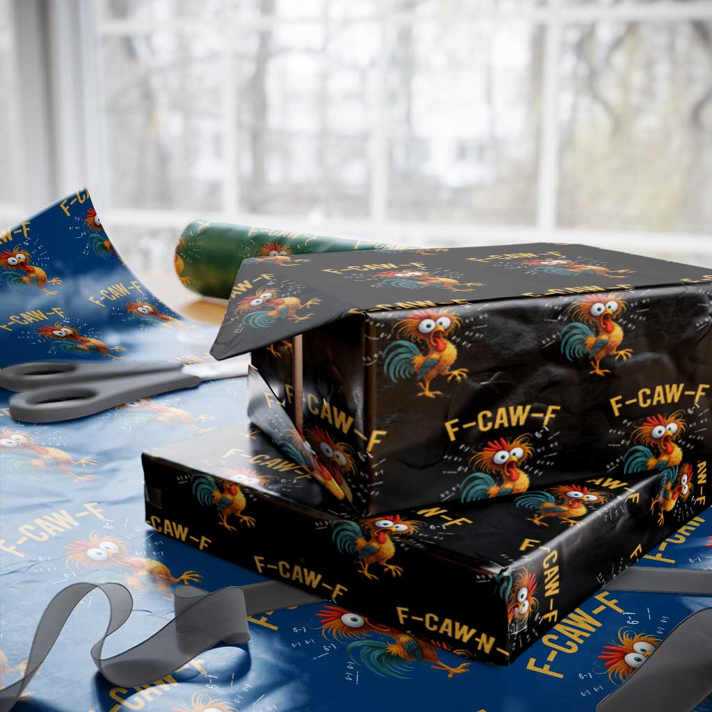 Funny F Caw F 67 Meme Wrapping Paper Roll Cartoon Rooster Chicken Poultry Humor TS11 Black Print Your Wear