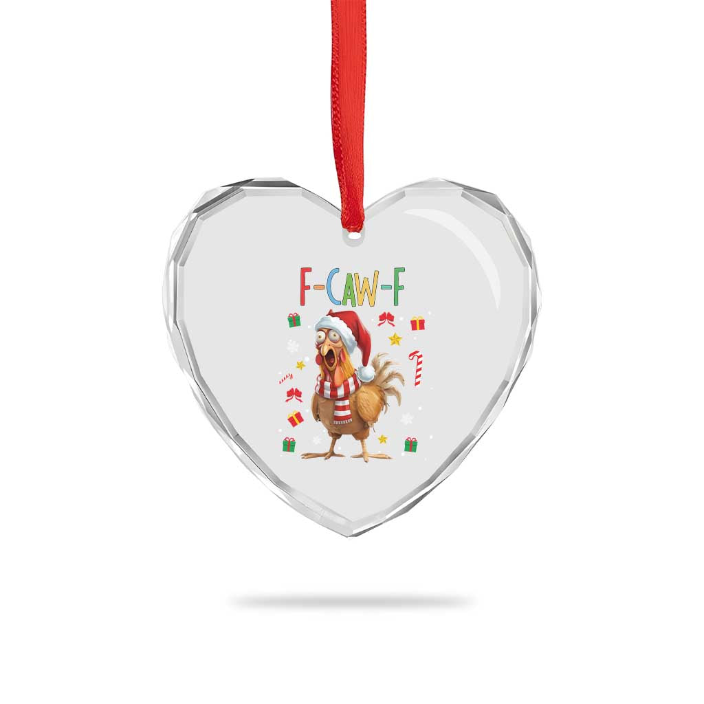 Funny F Caw F Chicken Joke Gift Heart Crystal Glass Ornament Christmas Gift TS12 Print Your Wear