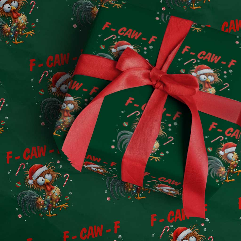 Funny F Caw F Chicken Meme Wrapping Paper Roll Christmas Gift TS12 Green Print Your Wear