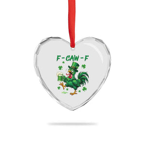 Funny F Caw F Chicken St Patricks Day Heart Crystal Glass Ornament Irish Beer Drinking Shamrock Print TS11 Print Your Wear
