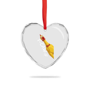 Funny F Caw F Chicken Toy Heart Crystal Glass Ornament Poultry Humor TS11 Print Your Wear
