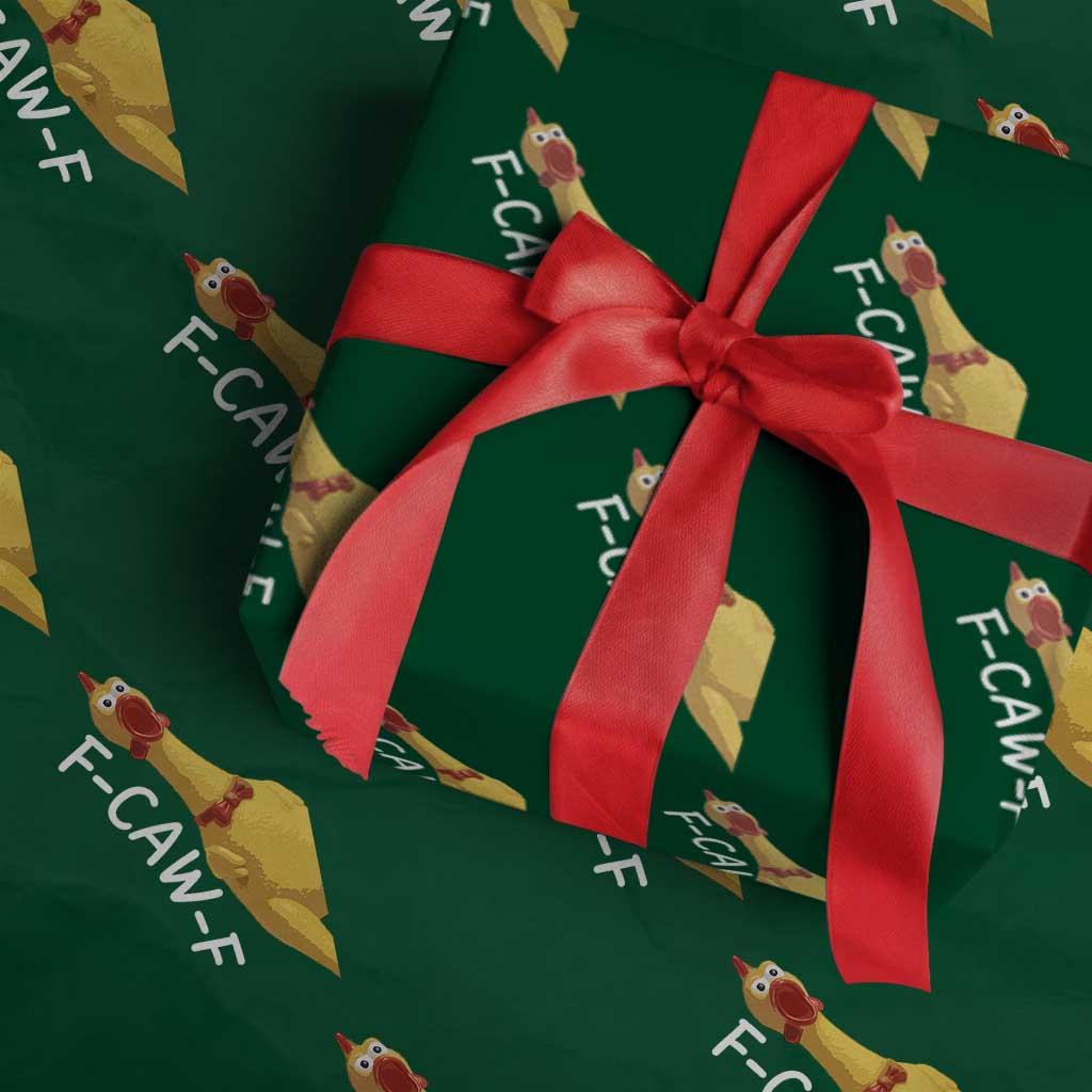 Funny F Caw F Chicken Toy Wrapping Paper Roll Poultry Humor TS11 Green Print Your Wear