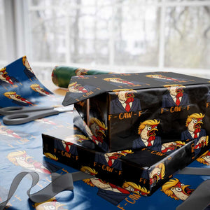 Funny F Caw F Chicken Trump Meme Wrapping Paper Roll Rooster Subtle Political Satire Parody TS02 Black Print Your Wear
