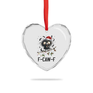 Funny F Caw F Christmas Crow Heart Crystal Glass Ornament Santa Raven Xmas Holiday Snowflake TS11 Print Your Wear