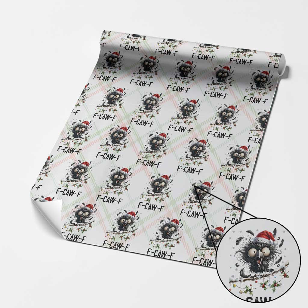 Funny F Caw F Christmas Crow Wrapping Paper Roll Santa Raven Xmas Holiday Snowflake TS11 Christmas Plaid Print Your Wear
