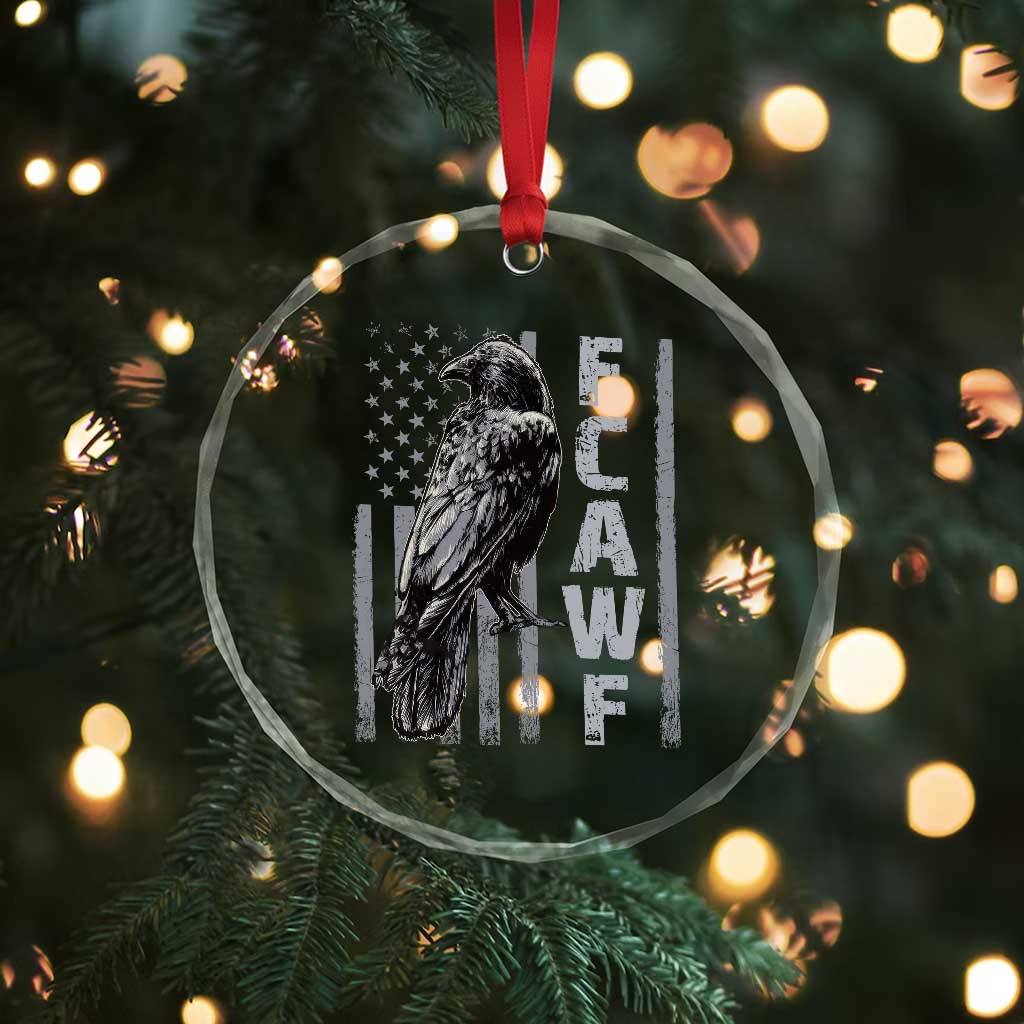 Funny F CAW F Crow Crystal Glass Ornament Vintage American Flag TS11 Print Your Wear