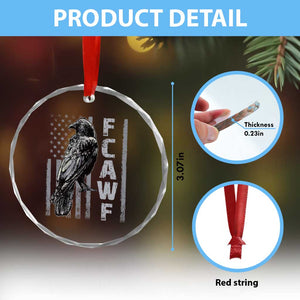 Funny F CAW F Crow Crystal Glass Ornament Vintage American Flag TS11 Print Your Wear