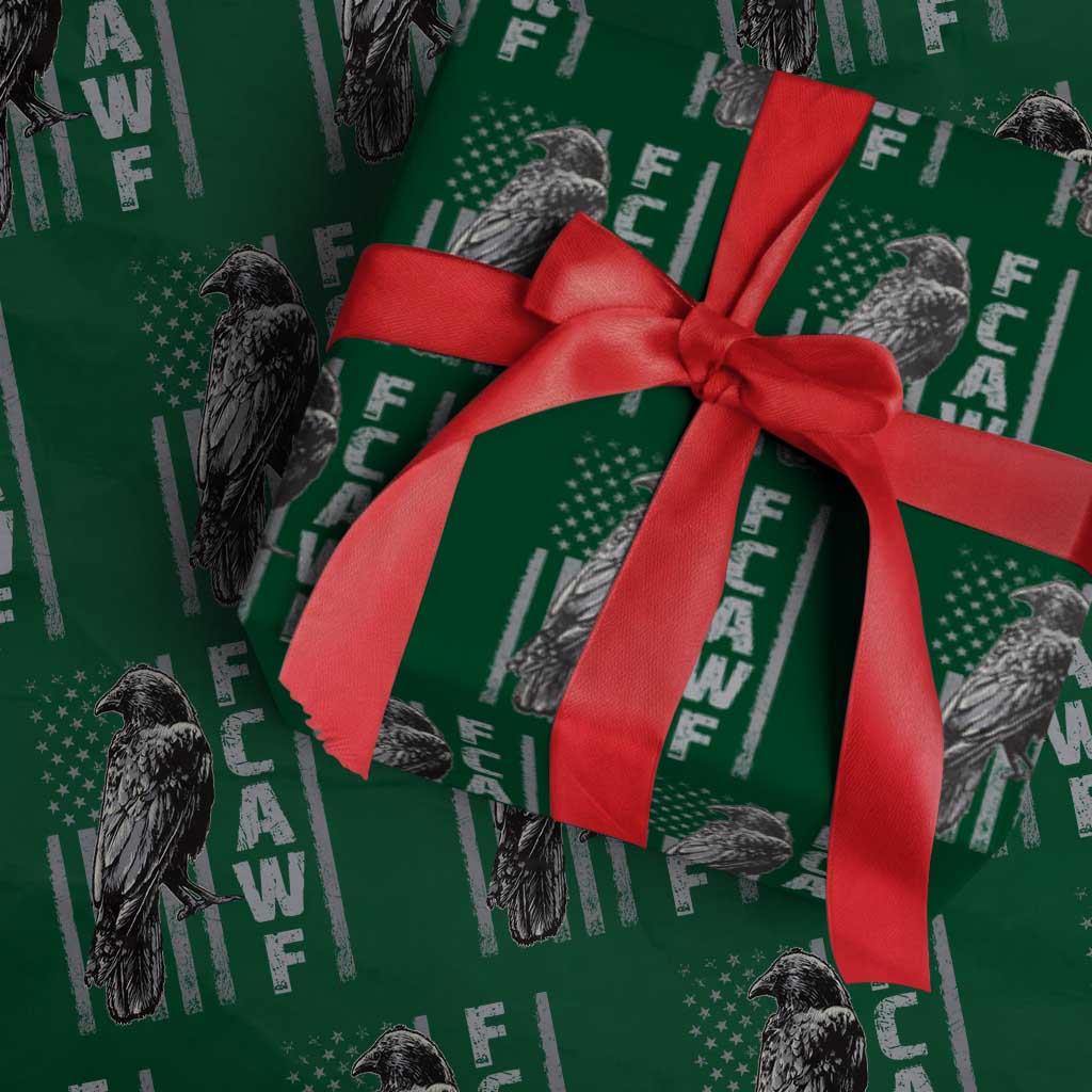 Funny F CAW F Crow Wrapping Paper Roll Vintage American Flag TS11 Green Print Your Wear