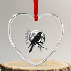 Funny F Caw F Heart Crystal Glass Ornament Black Crow Moon Gothic Adult Humor TS11 Transparent Glass 3'' Heart Print Your Wear