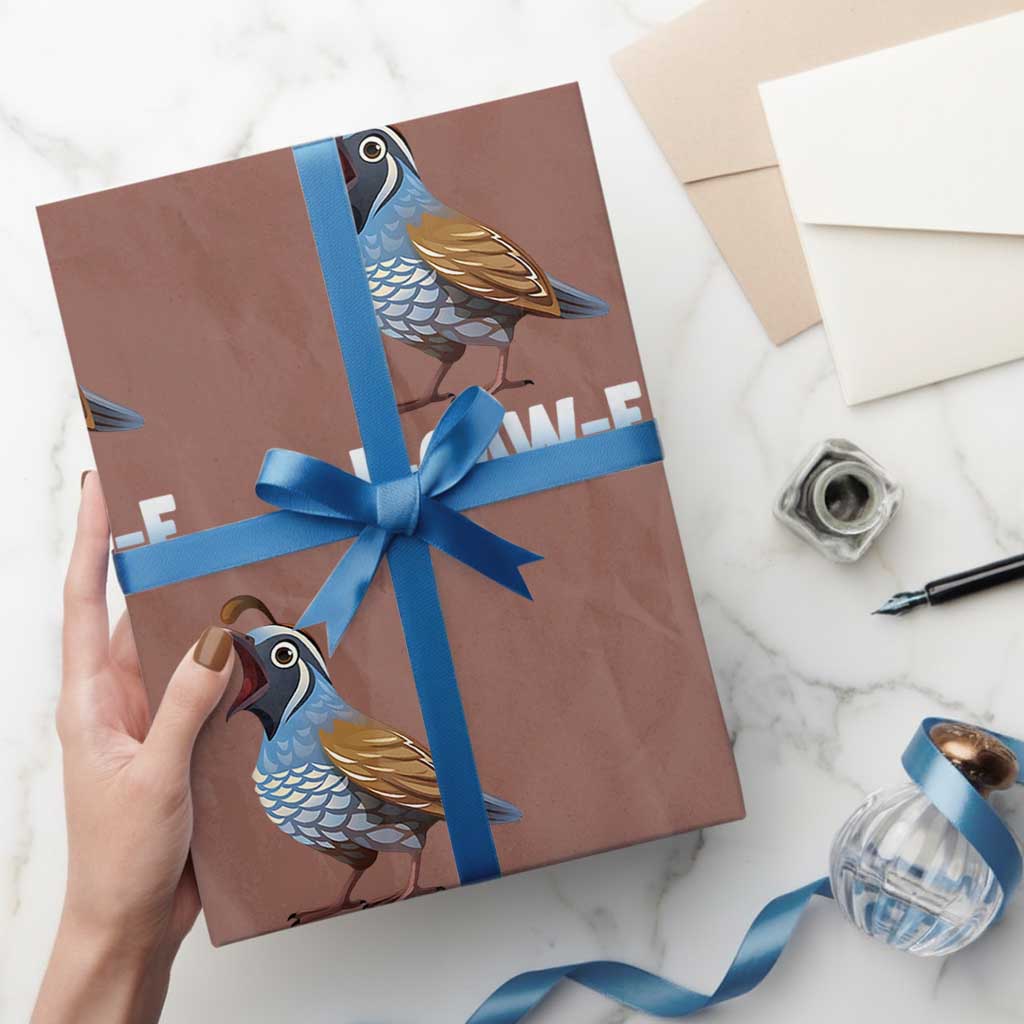 Funny F Caw F Quail Wrapping Paper Roll Cartoon Quail Bird Poultry Humor TS11 Mocha Print Your Wear