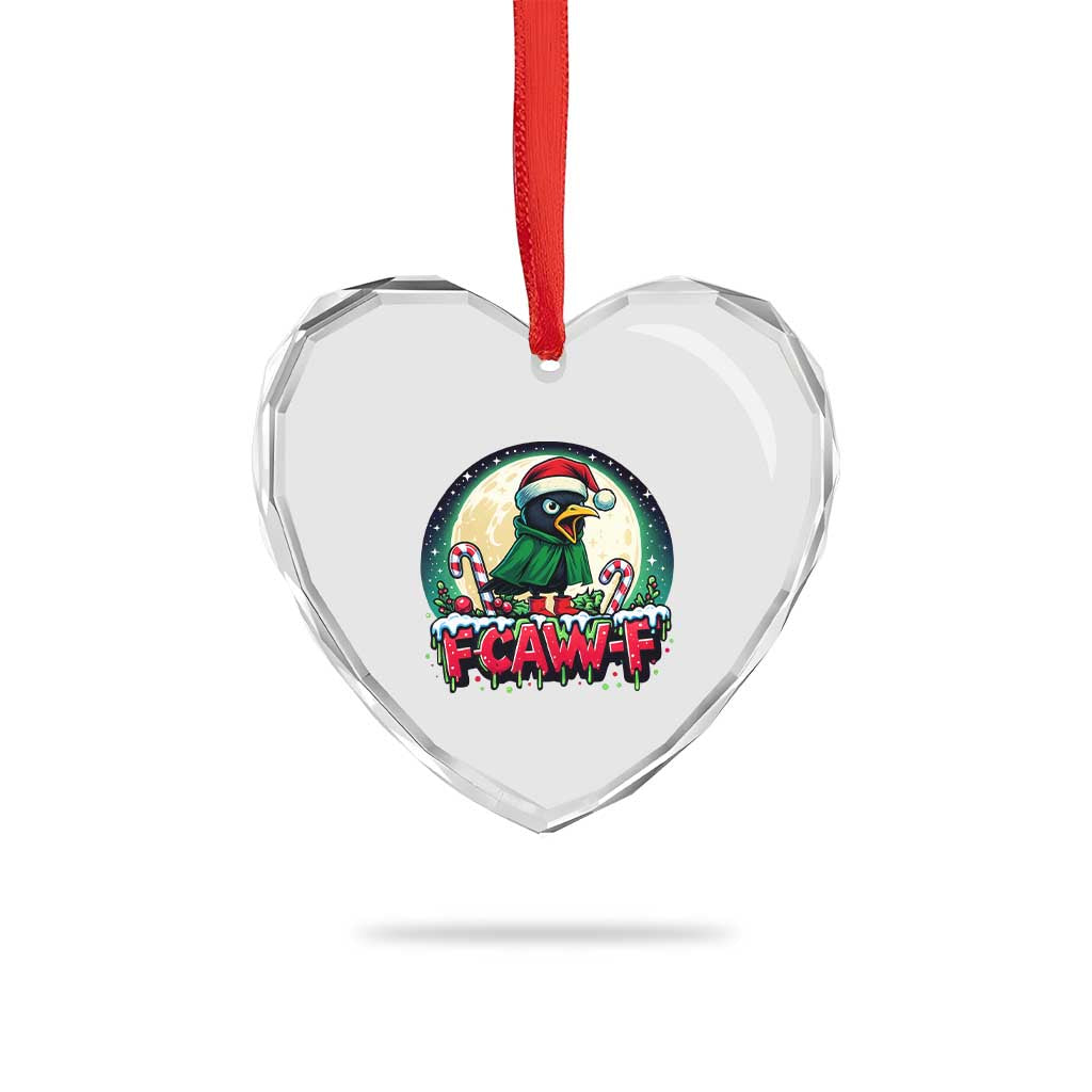 Funny F Caw F Raven Joke Heart Crystal Glass Ornament Holiday Gift TS12 Print Your Wear