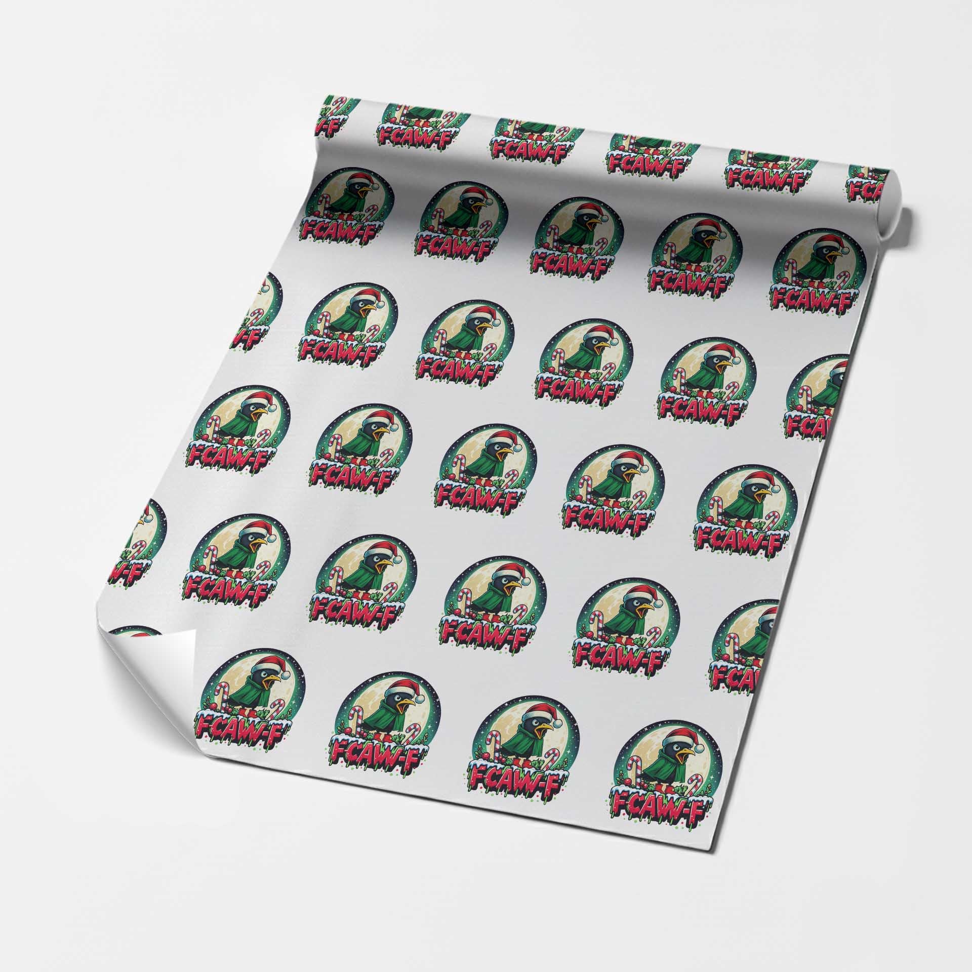 Funny F Caw F Raven Joke Wrapping Paper Roll Holiday Gift TS12 White Print Your Wear