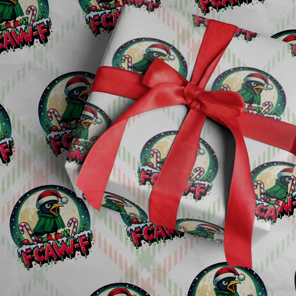 Funny F Caw F Raven Joke Wrapping Paper Roll Holiday Gift TS12 Christmas Plaid Print Your Wear
