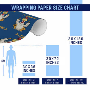 Funny F Caw F Sarcastic Chicken Meme Wrapping Paper Roll Middle Finger Offensive Humor TS02 Print Your Wear