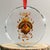 Funny F Caw F Turkey Meme Thanksgiving Graphic Crystal Glass Ornament Funny Fowl Mood Humor TS02 Transparent Glass 3'' Circle Print Your Wear