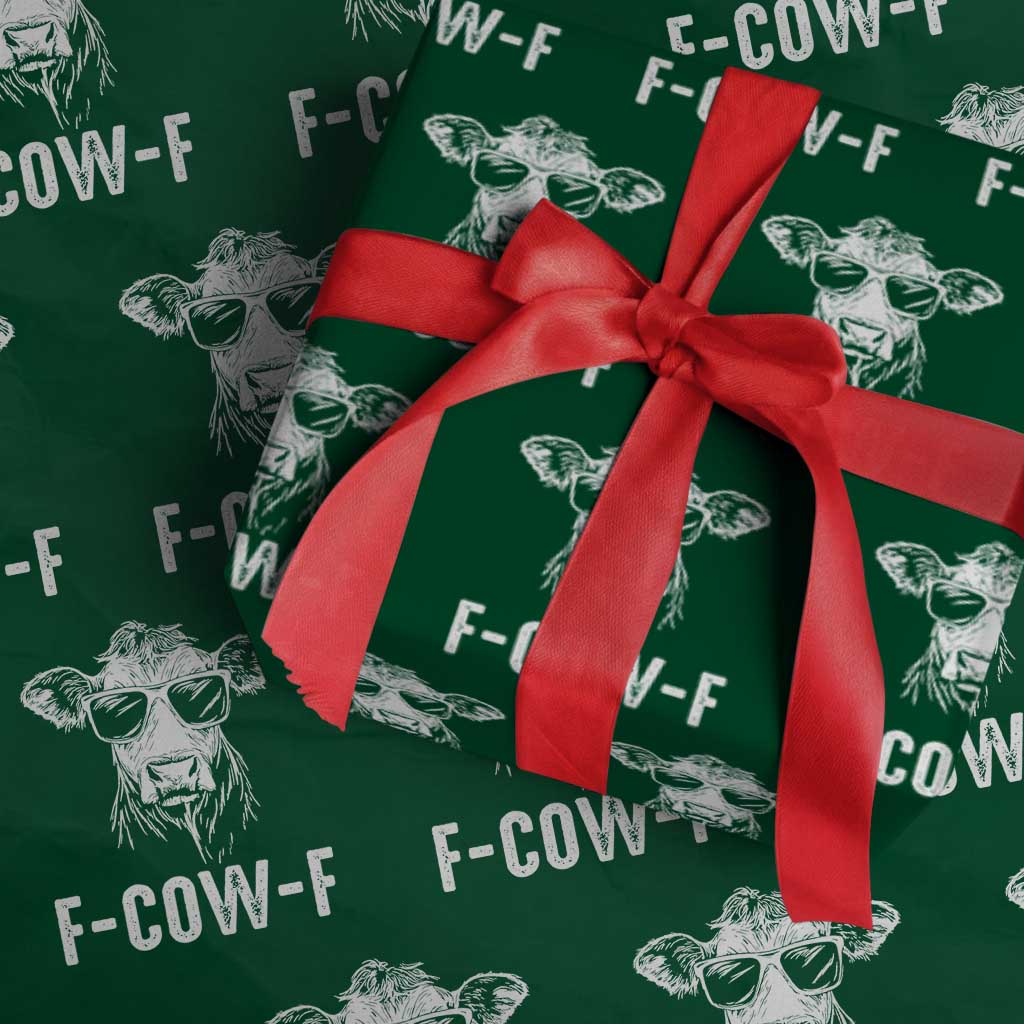 Funny F-Cow-F Cow Attitude Meme Wrapping Paper Roll Subtle Sass Farm Fresh Humor TS02 Green Print Your Wear