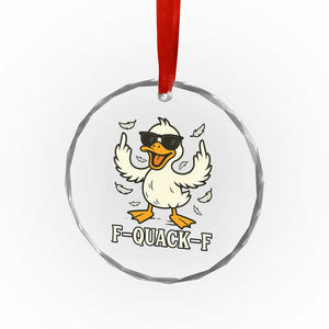 Funny F Quack F Silly Duck Sarcastic Joke Gift Crystal Glass Ornament TS12 Print Your Wear