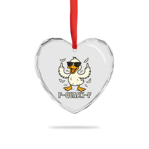 Funny F Quack F Silly Duck Sarcastic Joke Gift Heart Crystal Glass Ornament TS12 Print Your Wear