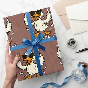 Funny F Quack F Silly Duck Sarcastic Joke Gift Wrapping Paper Roll TS12 Mocha Print Your Wear