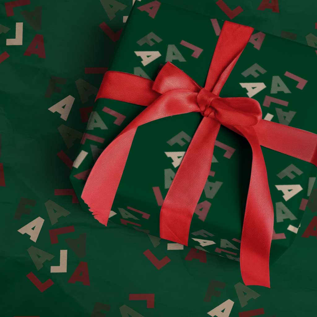 Funny Fa La La 8 Christmas Carol Holiday Wrapping Paper Roll TS11 Green Print Your Wear