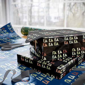 Funny Fa La La 8 Christmas Carol Song Holiday Wrapping Paper Roll TS11 Black Print Your Wear