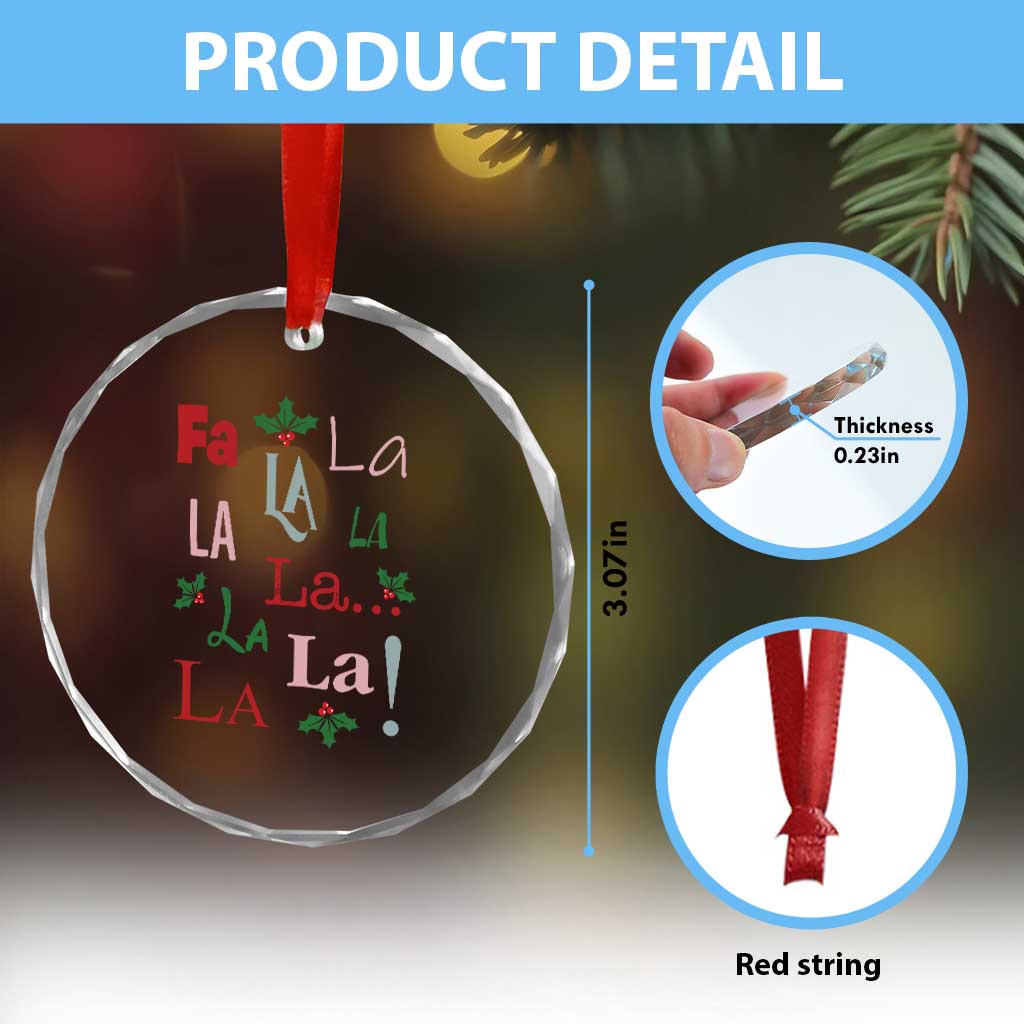 Funny Fa La La 8 Xmas Carol Song Crystal Glass Ornament Holiday Mistletoe TS11 Print Your Wear