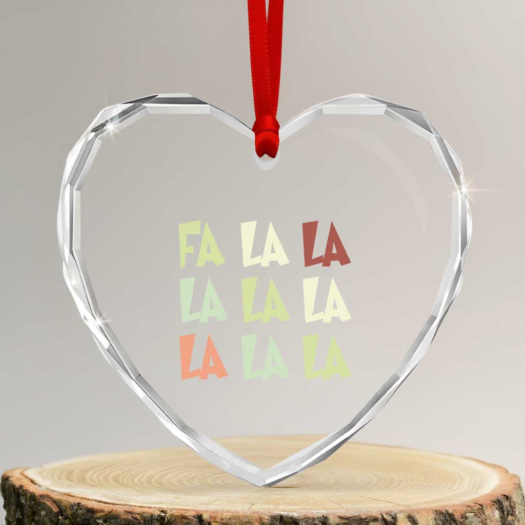 Funny Fa La La 8 Xmas Carol Song Holiday Heart Crystal Glass Ornament TS11 Transparent Glass 3'' Heart Print Your Wear