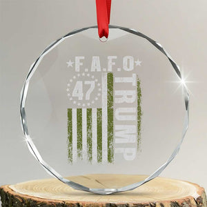 Funny Fafo Crystal Glass Ornament President 47 FDT American Flag TS10 Transparent Glass 3'' Circle Print Your Wear