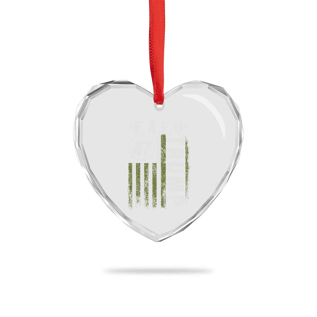 Funny Fafo Heart Crystal Glass Ornament President 47 FDT American Flag TS10 Print Your Wear