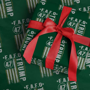 Funny Fafo Wrapping Paper Roll President 47 FDT American Flag TS10 Green Print Your Wear