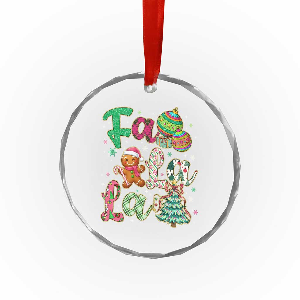 Funny Falala Christmas Song Faux Glitter Gingerbread Crystal Glass Ornament TS11 Print Your Wear