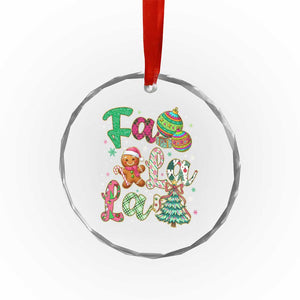 Funny Falala Christmas Song Faux Glitter Gingerbread Crystal Glass Ornament TS11 Print Your Wear