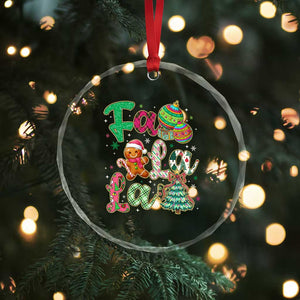 Funny Falala Christmas Song Faux Glitter Gingerbread Crystal Glass Ornament TS11 Print Your Wear
