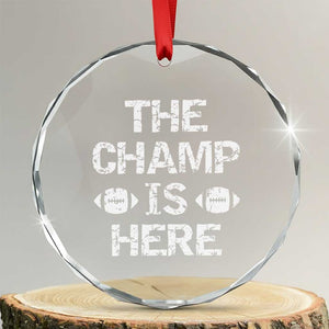 Funny Fantasy Football Champion Crystal Glass Ornament Champ Draft Party Commish FFL TS10 Transparent Glass 3'' Circle Print Your Wear