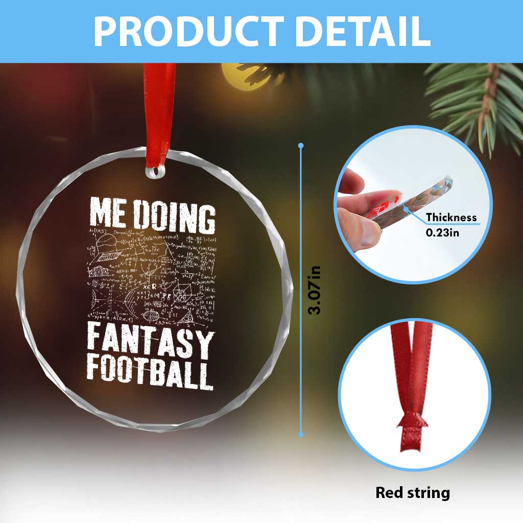 Funny Fantasy Football Crystal Glass Ornament Draft Party Commish FFL Vintage Touchdown Season TS10 Print Your Wear