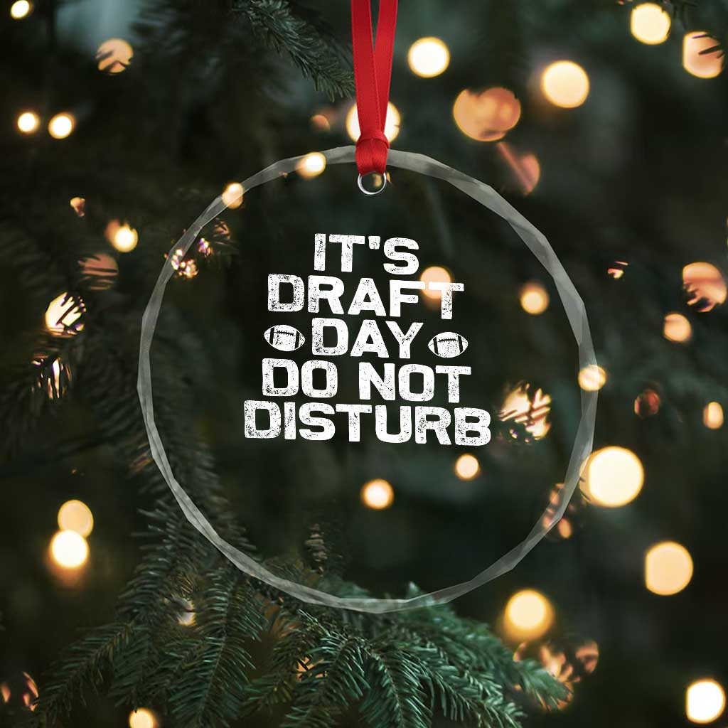 Funny Fantasy Football Crystal Glass Ornament It's Draft Day Do Not Disturb TS10 Print Your Wear