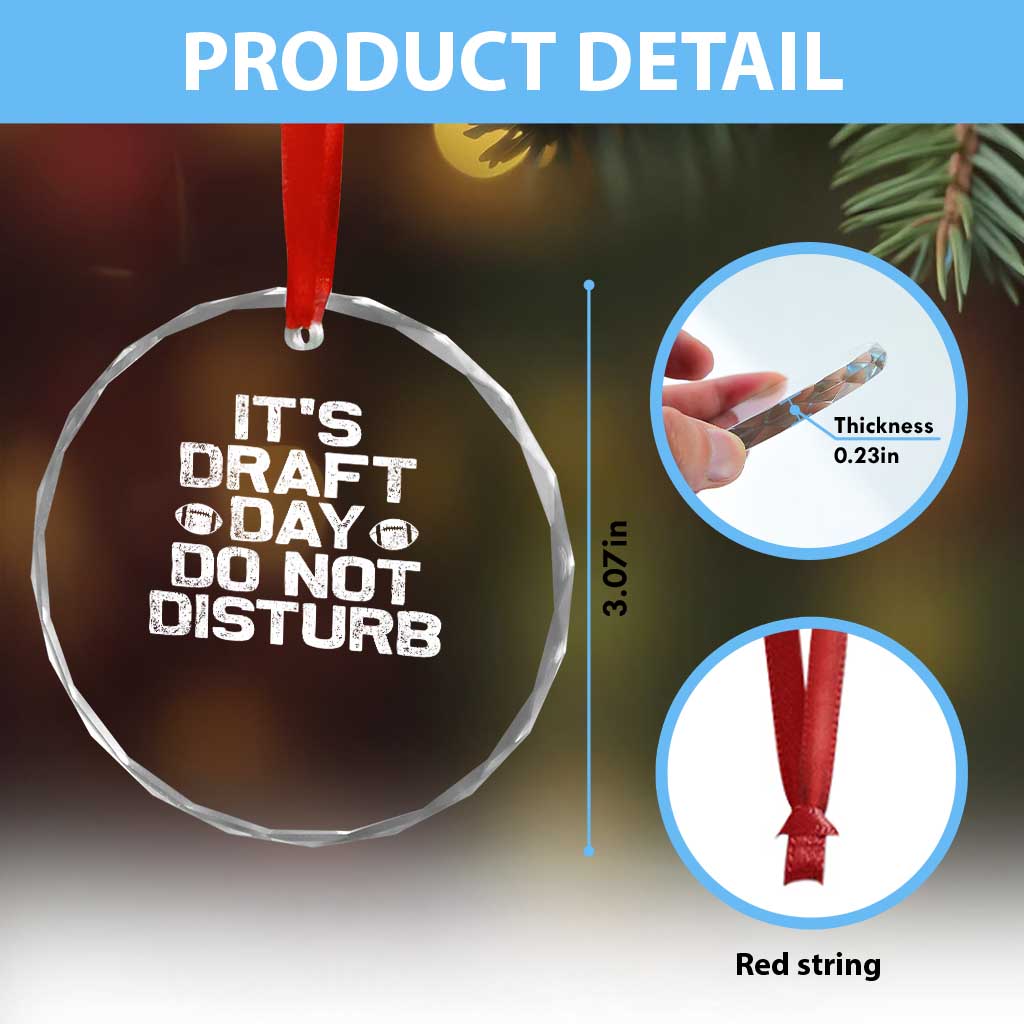 Funny Fantasy Football Crystal Glass Ornament It's Draft Day Do Not Disturb TS10 Print Your Wear