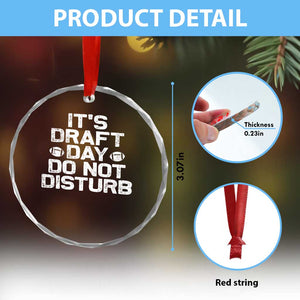 Funny Fantasy Football Crystal Glass Ornament It's Draft Day Do Not Disturb TS10 Print Your Wear