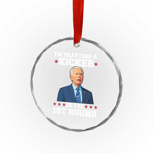 Funny Fantasy Football Crystal Glass Ornament Joe Biden Confused Drafting Kicker Draft Party TS10 Print Your Wear