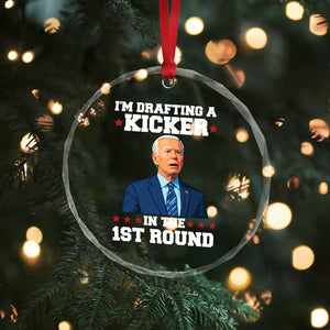 Funny Fantasy Football Crystal Glass Ornament Joe Biden Confused Drafting Kicker Draft Party TS10 Print Your Wear