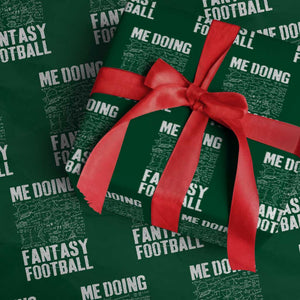 Funny Fantasy Football Wrapping Paper Roll Draft Party Commish FFL Vintage Touchdown Season TS10 Green Print Your Wear