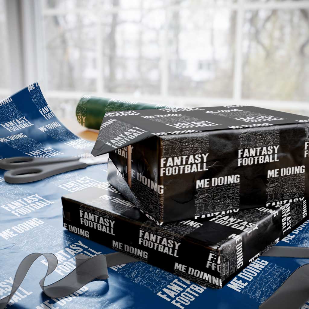 Funny Fantasy Football Wrapping Paper Roll Draft Party Commish FFL Vintage Touchdown Season TS10 Black Print Your Wear