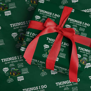 Funny Farmers Wrapping Paper Roll Things I Do In My Spare Time TS14 Green Print Your Wear