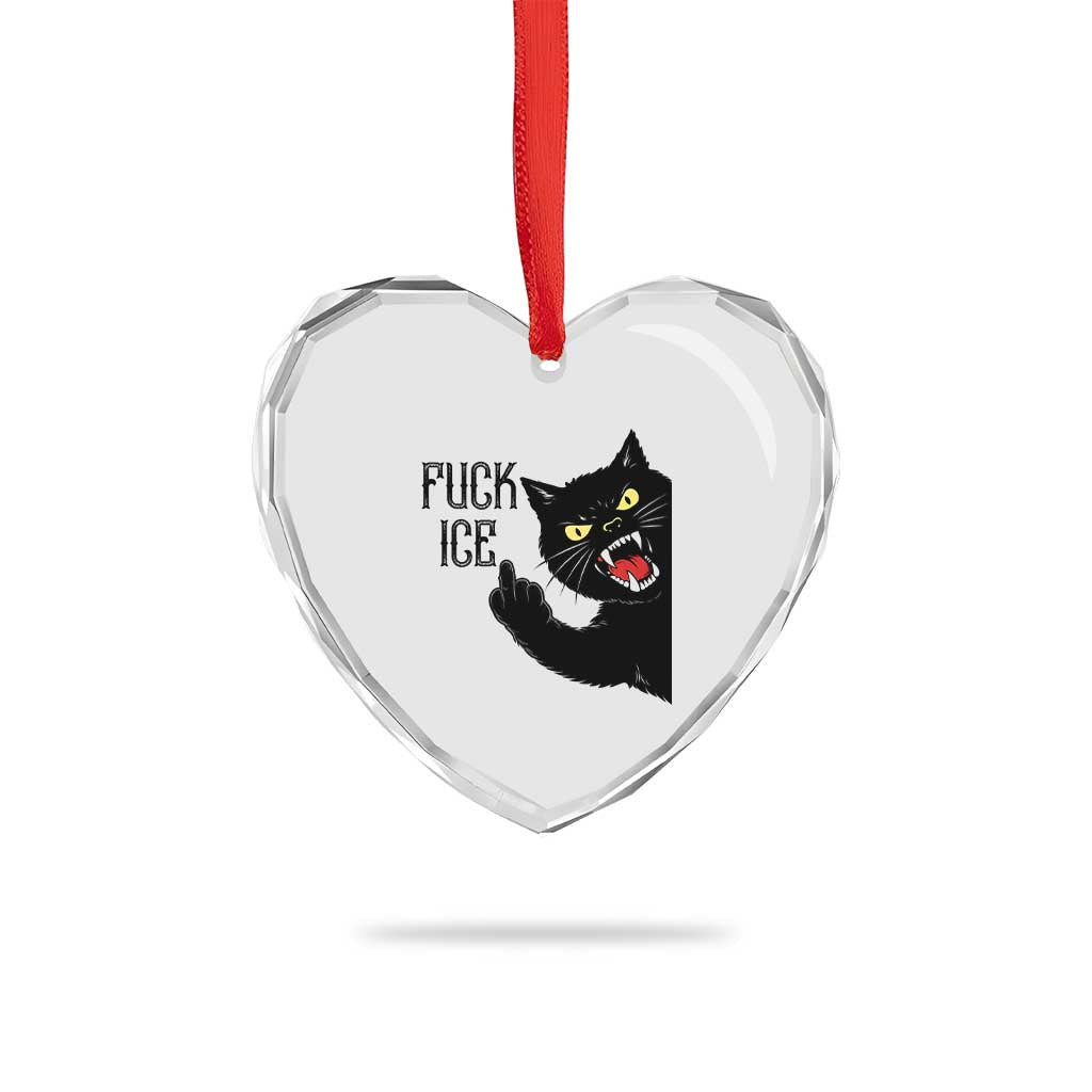 Funny Fck Ice Black Cat Heart Crystal Glass Ornament Resist Minneapolis Political TS12 Print Your Wear