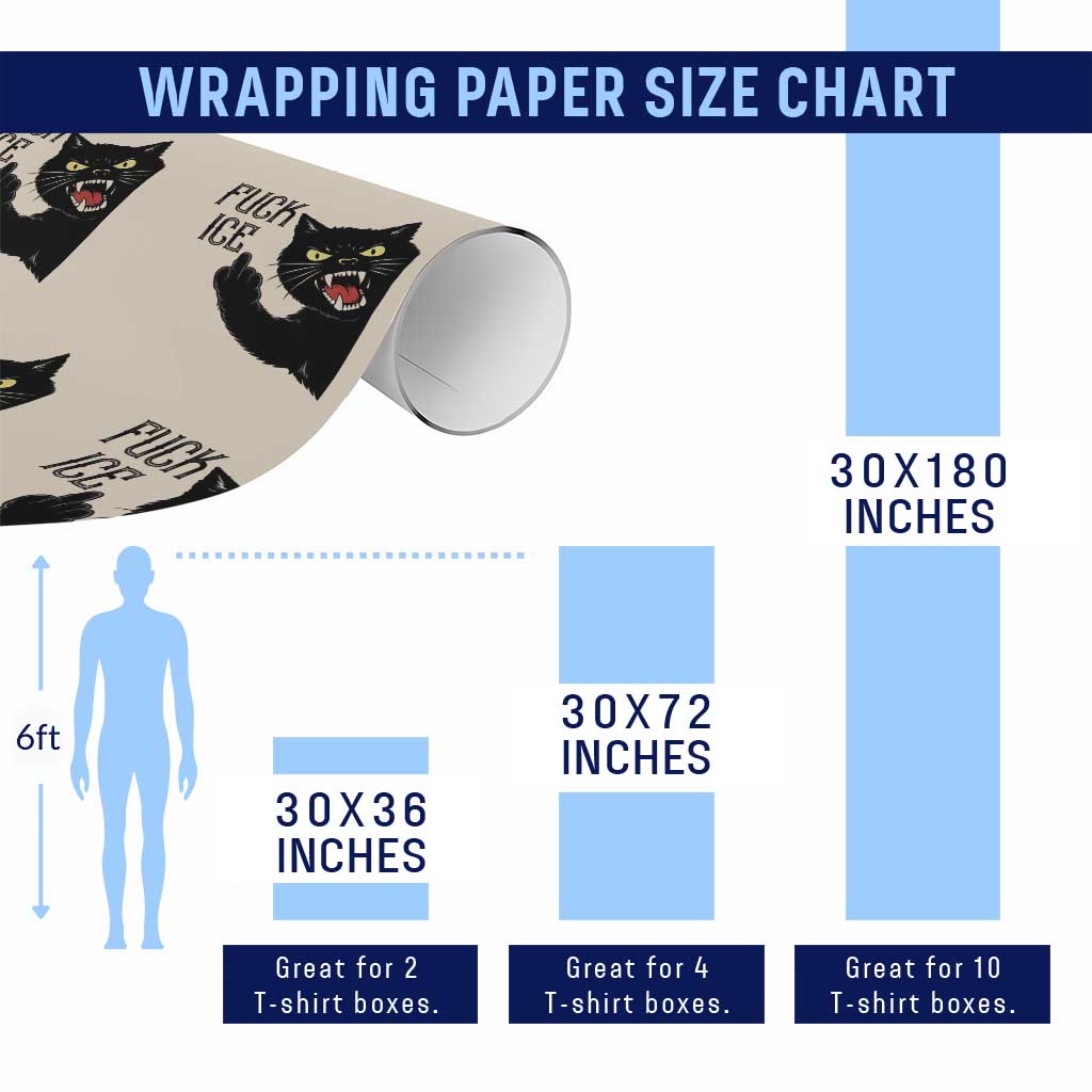 Funny Fck Ice Black Cat Wrapping Paper Roll Resist Minneapolis Political TS12 Print Your Wear