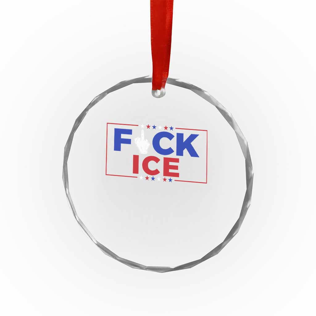 Funny Fck Ice Crystal Glass Ornament Immigration Activist Anti Deportation Middle Finger Graphic TS11 Print Your Wear