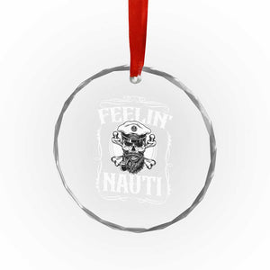 Funny Feelin Nauti Crystal Glass Ornament Boat Captain Pontoon Sailing Sailor Skull TS11 Print Your Wear
