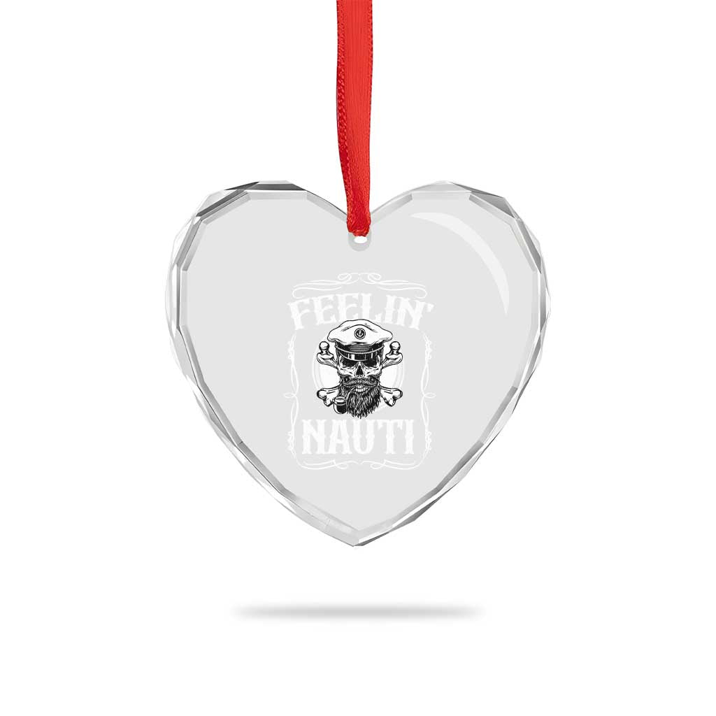 Funny Feelin Nauti Heart Crystal Glass Ornament Boat Captain Pontoon Sailing Sailor Skull TS11 Print Your Wear